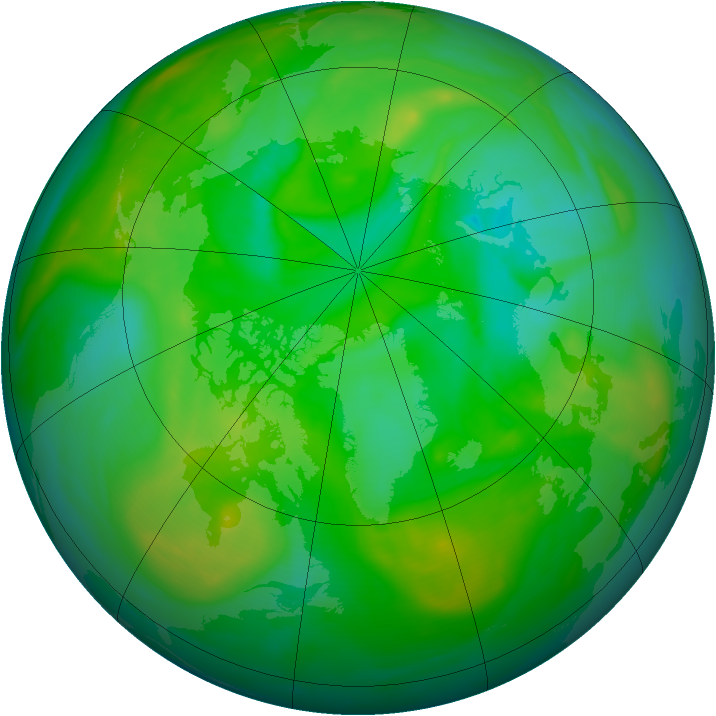Arctic ozone map for 12 July 2007